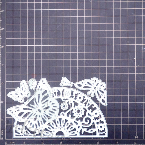 Inlovearts Semicircle Butterfly Border Cutting Dies