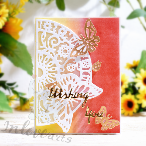 Inlovearts Semicircle Butterfly Border Cutting Dies