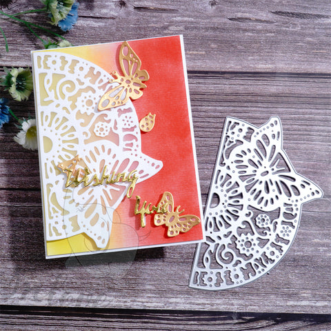 Inlovearts Semicircle Butterfly Border Cutting Dies