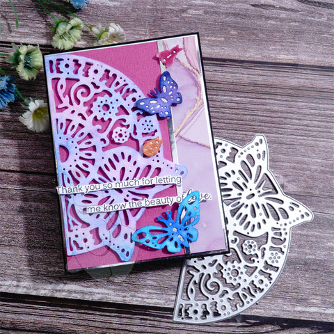 Inlovearts Semicircle Butterfly Border Cutting Dies