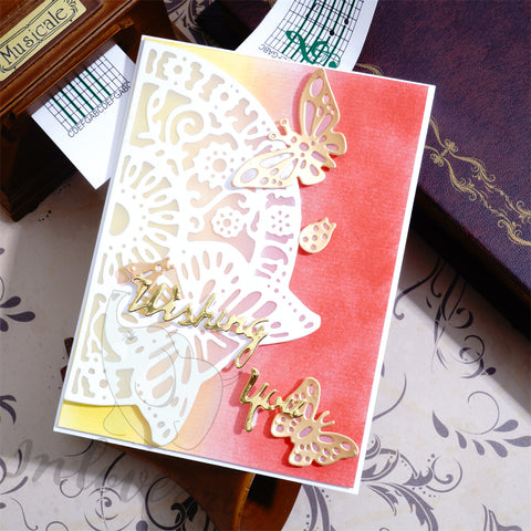 Inlovearts Semicircle Butterfly Border Cutting Dies