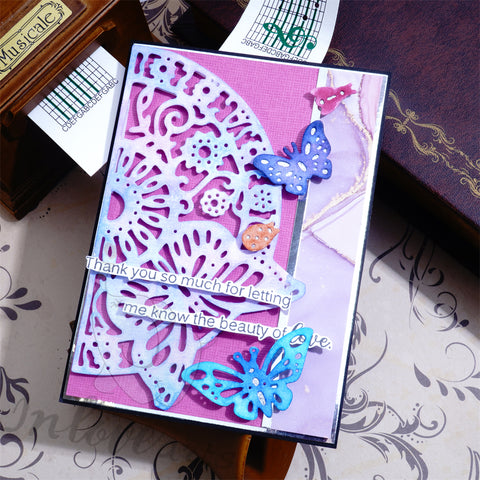 Inlovearts Semicircle Butterfly Border Cutting Dies