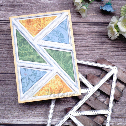 Inlovearts Separated Triangle Pieces Background Board Cutting Dies