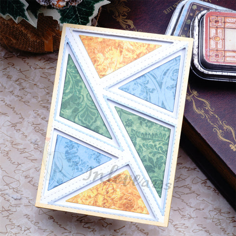 Inlovearts Separated Triangle Pieces Background Board Cutting Dies