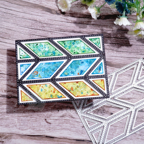 Inlovearts Separated Rhombus Background Board Cutting Dies