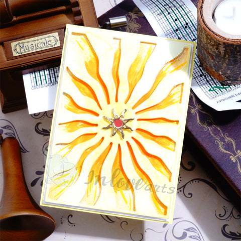 Inlovearts Shining Sun Background Board Cutting Dies