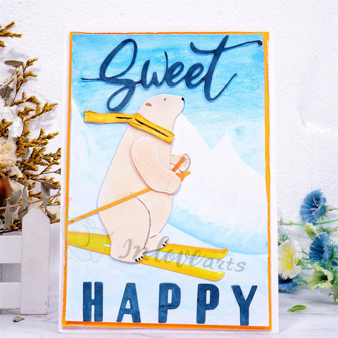 Inlovearts Skiing Polar Bear Cutting Dies