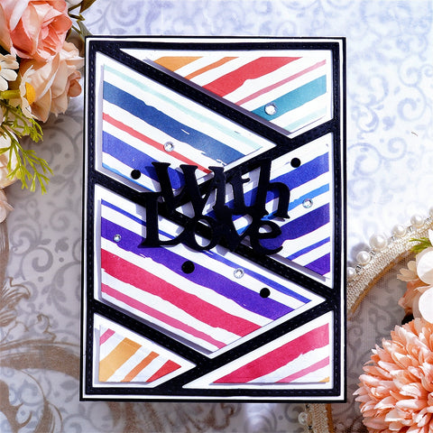 Inlovearts Slash Pattern Background Board Cutting Dies