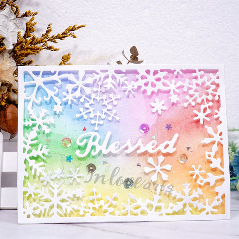 Inlovearts Snowflake Rectangular Frame Cutting Dies