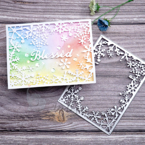 Inlovearts Snowflake Rectangular Frame Cutting Dies