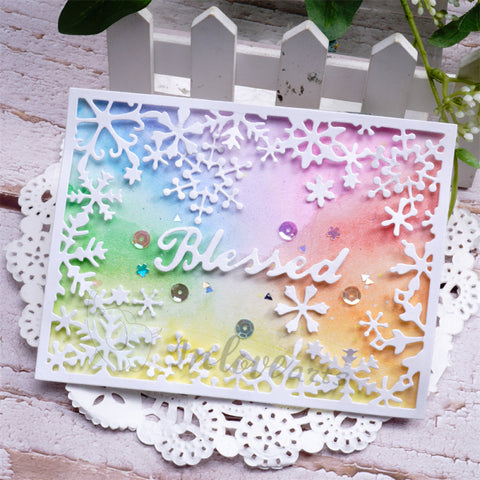 Inlovearts Snowflake Rectangular Frame Cutting Dies
