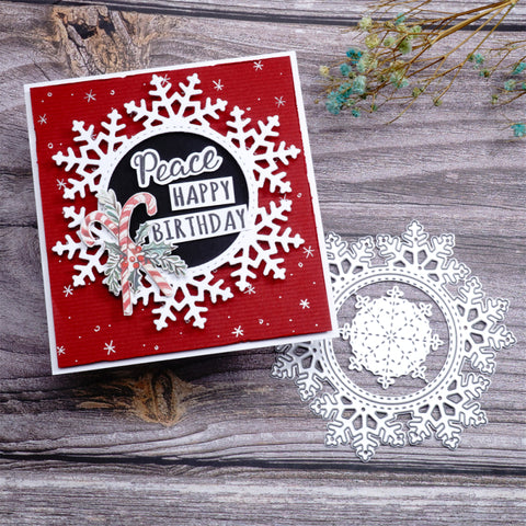 Inlovearts Snowflake Round Border Cutting Dies