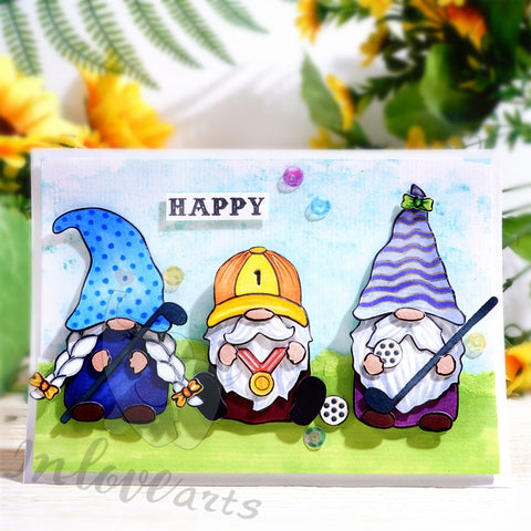 Inlovearts Sport Theme Gnome Cutting Dies
