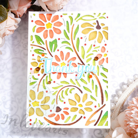 Inlovearts Spring Flowers Background Board Cutting Dies