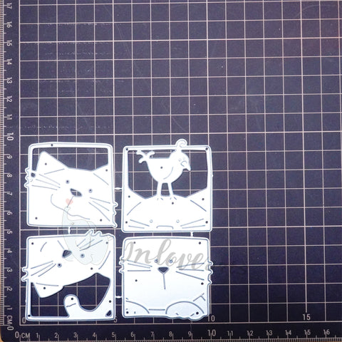 Inlovearts Square Cat Frame Cutting Dies
