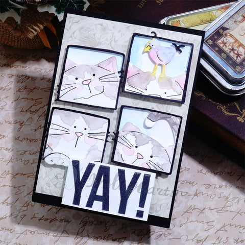 Inlovearts Square Cat Frame Cutting Dies