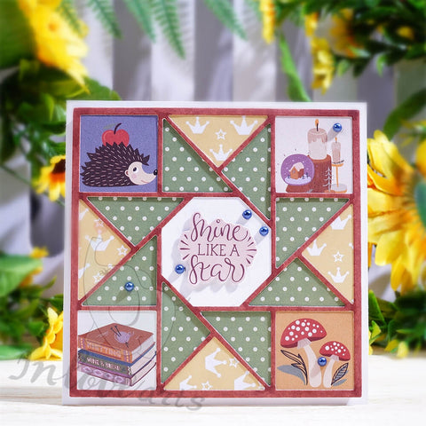 Inlovearts Square Hollow Geometric Background Board Cutting Dies