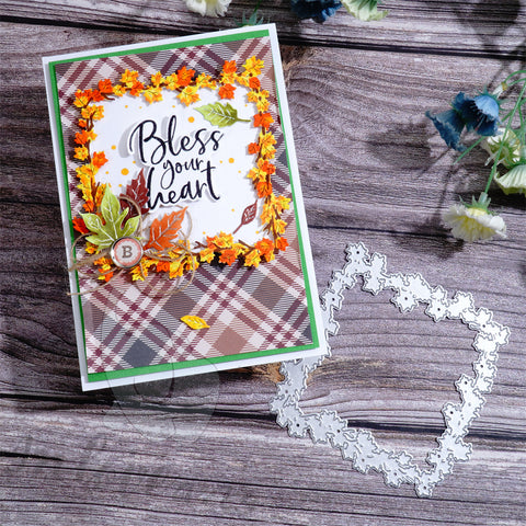 Inlovearts Square Maple Leaf Frame Cutting Dies