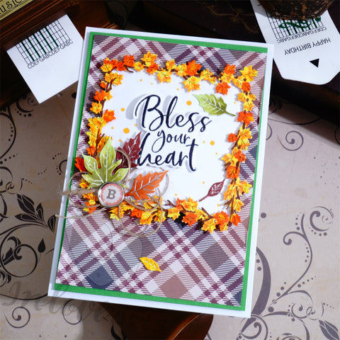 Inlovearts Square Maple Leaf Frame Cutting Dies