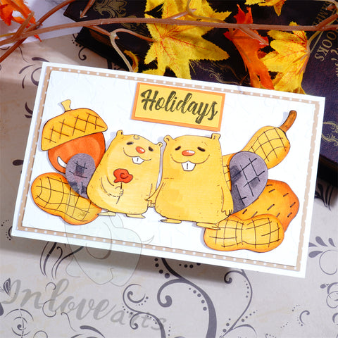 Inlovearts Squirrel and Pinecones Cutting Dies