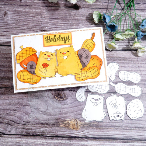 Inlovearts Squirrel and Pinecones Cutting Dies