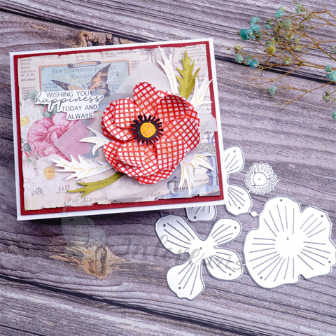 Inlovearts Stacked blooming Flower Cutting Dies