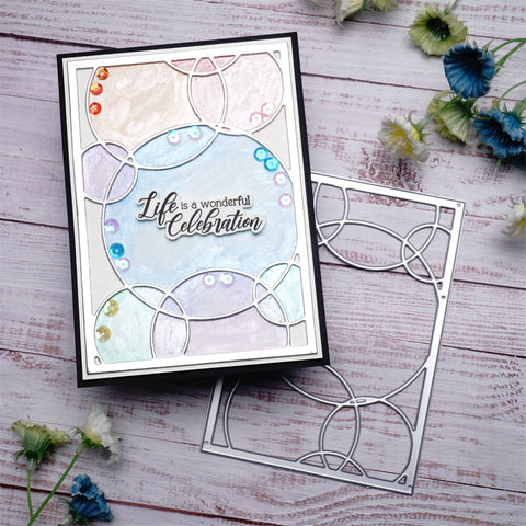 Inlovearts Staggered Bubble Background Board Cutting Dies