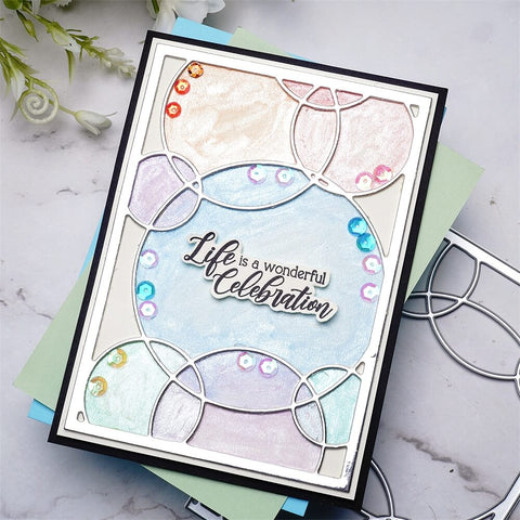 Inlovearts Staggered Bubble Background Board Cutting Dies