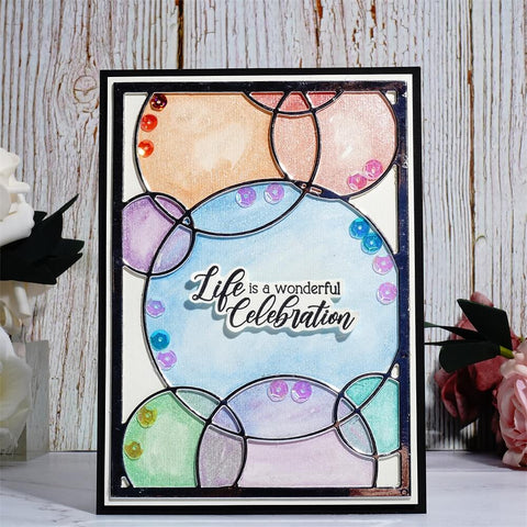 Inlovearts Staggered Bubble Background Board Cutting Dies