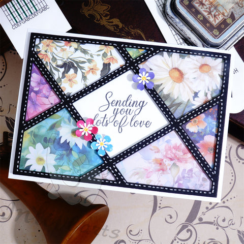 Inlovearts Staggered Lines Background Board Cutting Dies