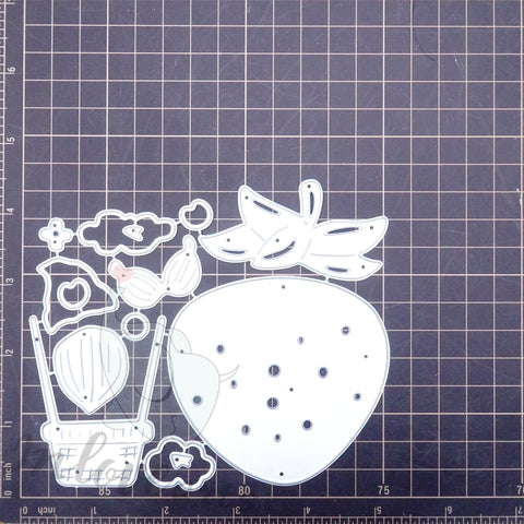 Inlovearts Strawberry Hot Air Balloon Cutting Dies