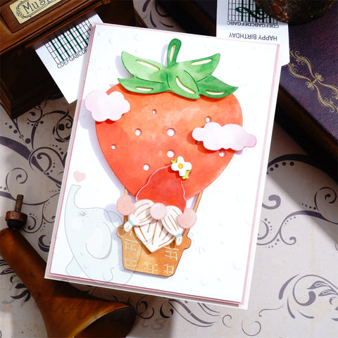 Inlovearts Strawberry Hot Air Balloon Cutting Dies