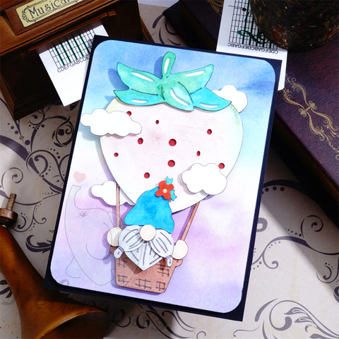 Inlovearts Strawberry Hot Air Balloon Cutting Dies