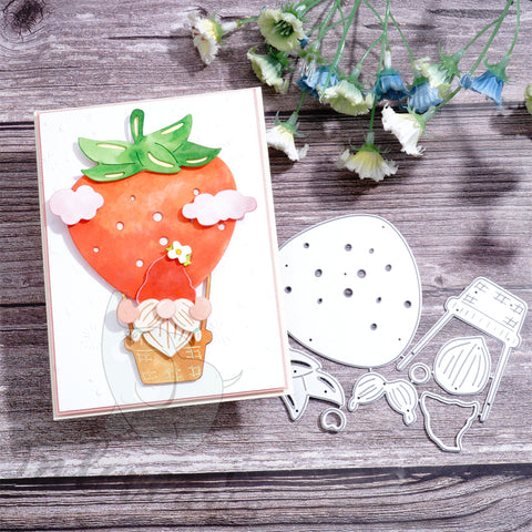 Inlovearts Strawberry Hot Air Balloon Cutting Dies