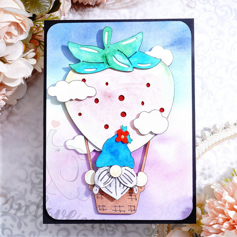 Inlovearts Strawberry Hot Air Balloon Cutting Dies