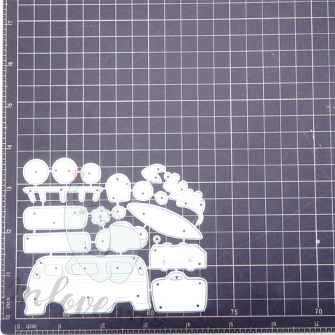 Inlovearts Suitcase on the Van Cutting Dies