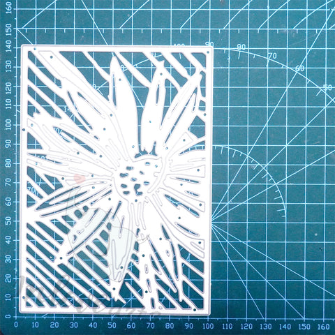 Inlovearts Sunflower and Sloping Line Background Board Cutting Dies