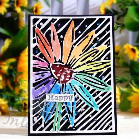 Inlovearts Sunflower and Sloping Line Background Board Cutting Dies