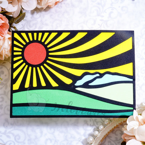 Inlovearts Sunrise Background Board Cutting Dies