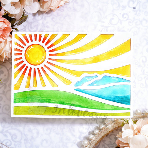 Inlovearts Sunrise Background Board Cutting Dies