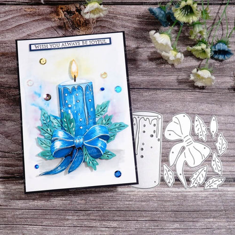 Inlovearts The Candle and Leaves Cutting Dies