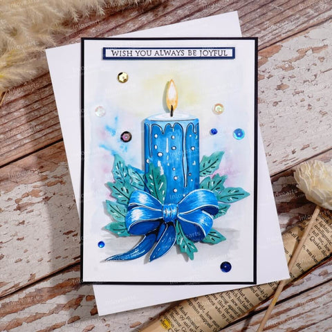 Inlovearts The Candle and Leaves Cutting Dies