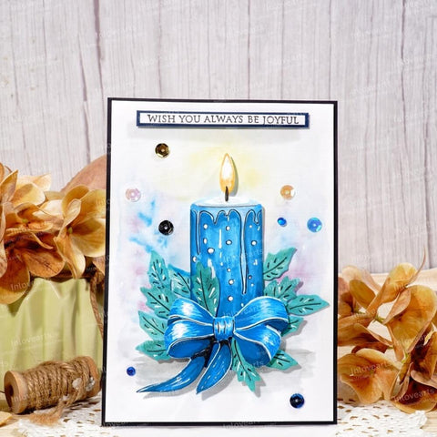 Inlovearts The Candle and Leaves Cutting Dies