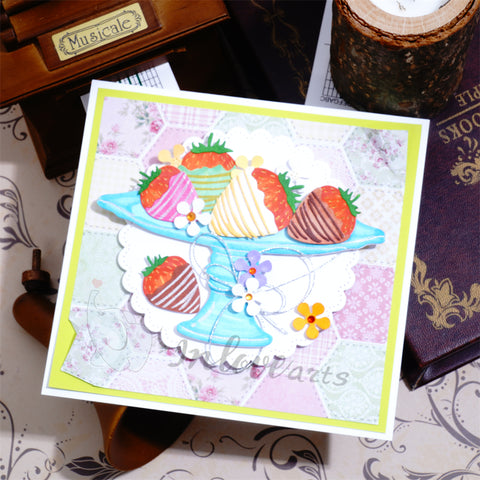 Inlovearts Tray and Strawberries Cutting Dies