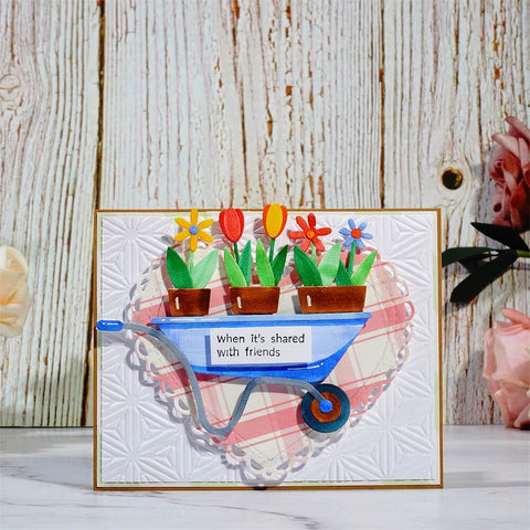 Inlovearts Trolley With Flower Cutting Dies
