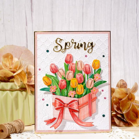 Inlovearts Tulip Gift Box Cutting Dies