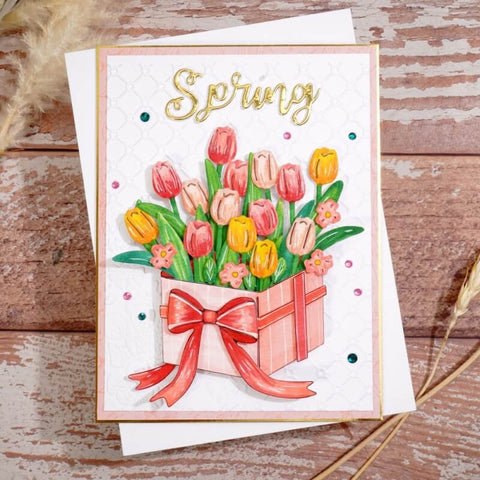 Inlovearts Tulip Gift Box Cutting Dies
