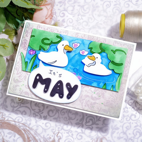 Inlovearts Two Swimming Ducks Cutting Dies
