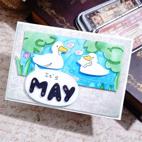 Inlovearts Two Swimming Ducks Cutting Dies