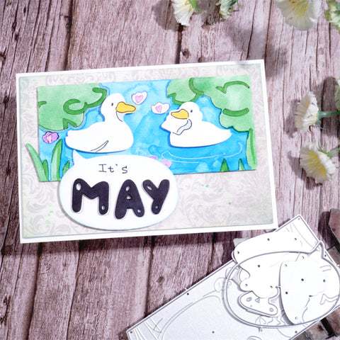 Inlovearts Two Swimming Ducks Cutting Dies